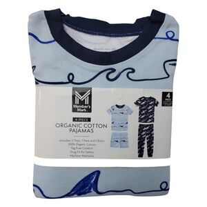 Member's Mark Boys 4-Piece Soft Organic Cotton Pajama - Sharks